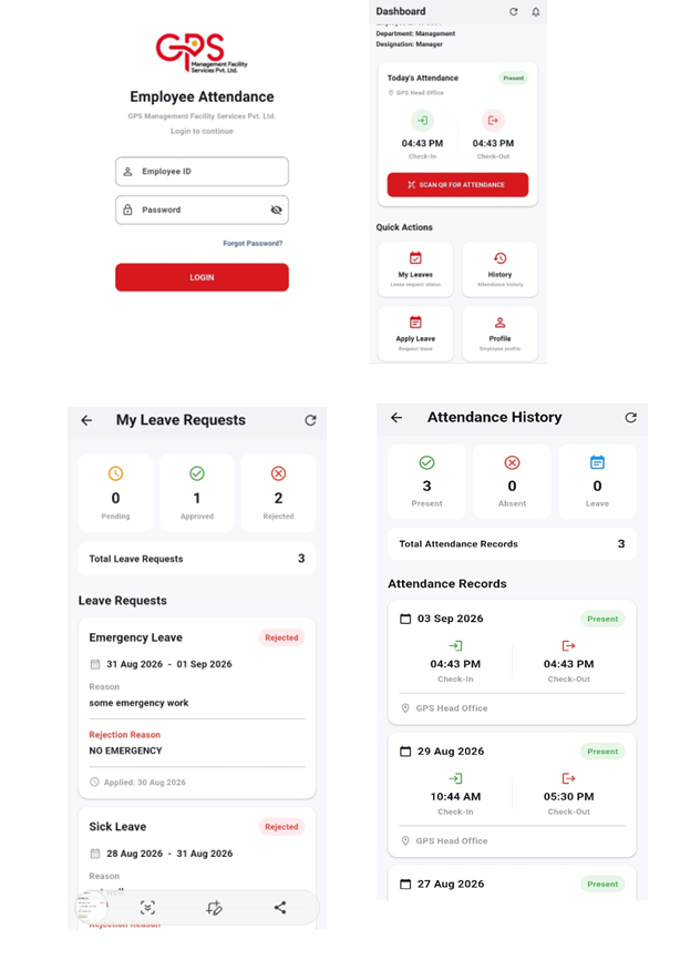 GPS Employee Attendance App
